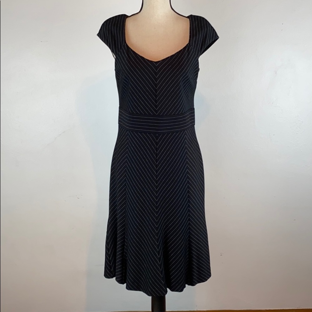 White House Black Market Pin Striped A-line Dress